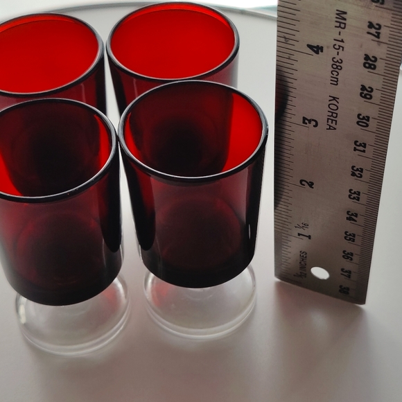 4 Luminarc Cavalier Shot Glasses | Ruby Red ♥️🍒 - Picture 7 of 11